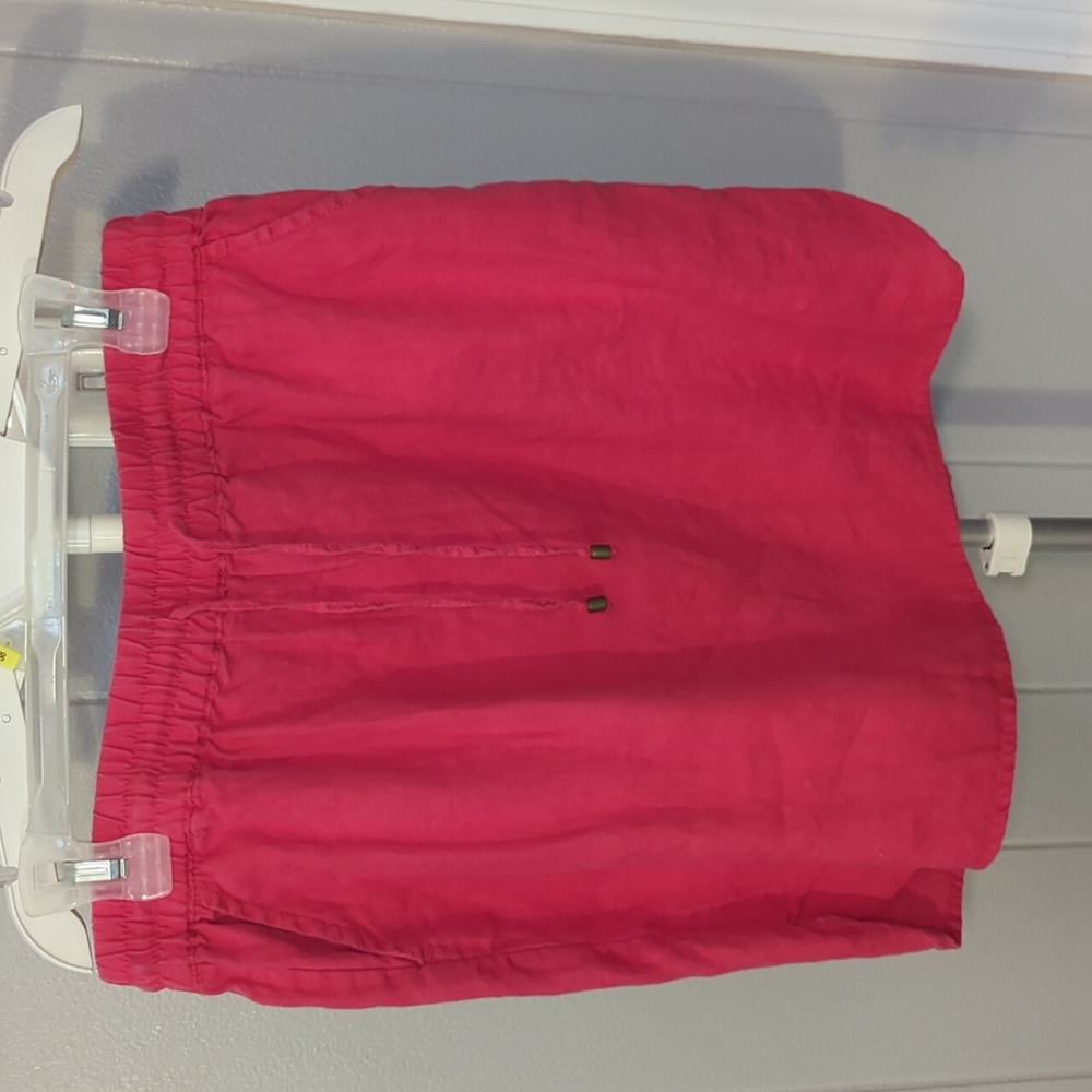 Red linen skirt